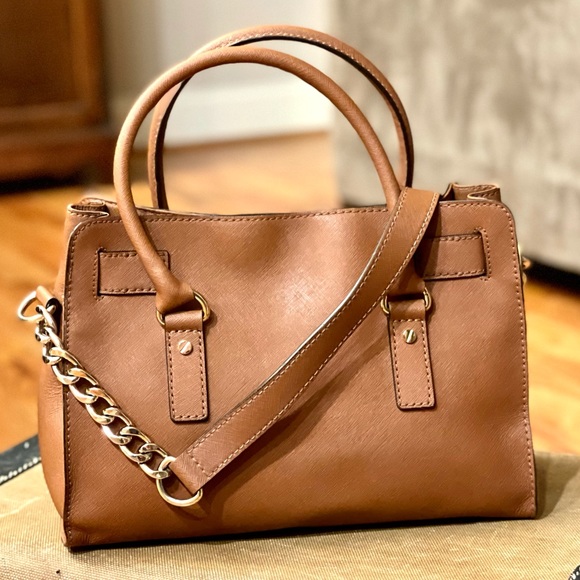 Michael Kors Hamilton Tan Leather Satchel - Picture 2 of 9
